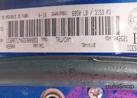 2016 Ram 1500 Slt z USA, uszkodzony, nr VIN 1C6RR7LM4GS300893